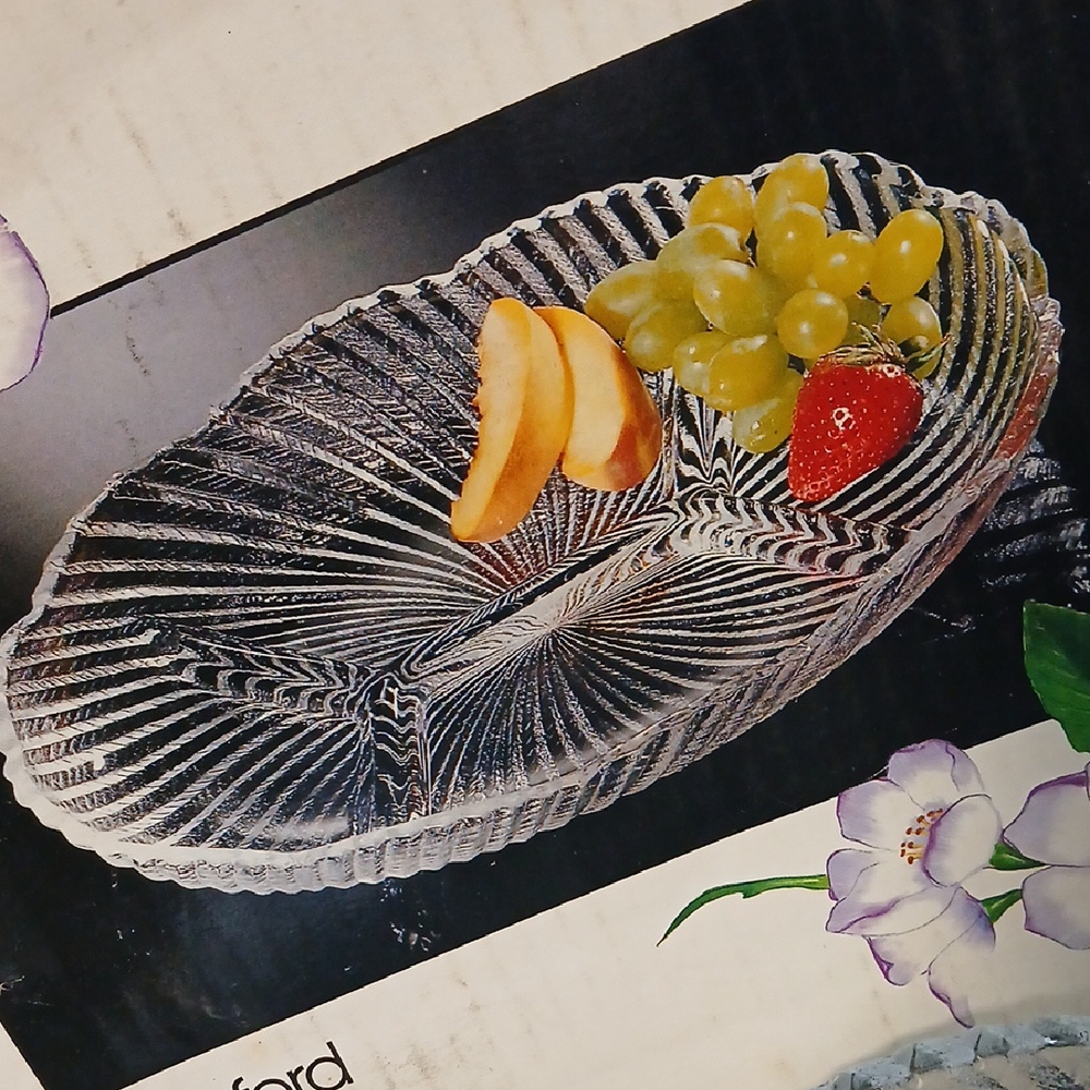 New! Vintage Crystal Serving Platter